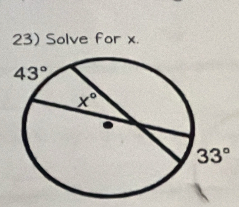 Solve for x.