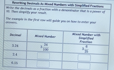 Rewriting Decimals