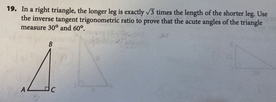 Solved: In a right triangle, the longer leg is exactly sqrt(3) times ...