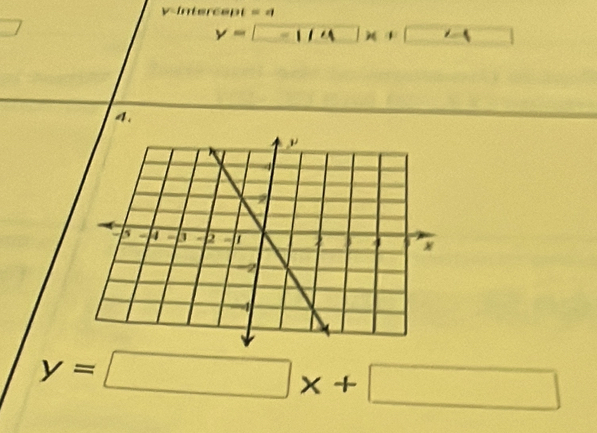 vintercent « «
y=
□ -5
4.
y=□ x+□