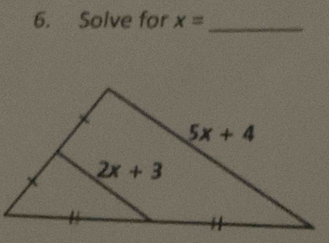 Solve for x= _