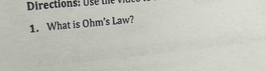 What is Ohm’s Law?