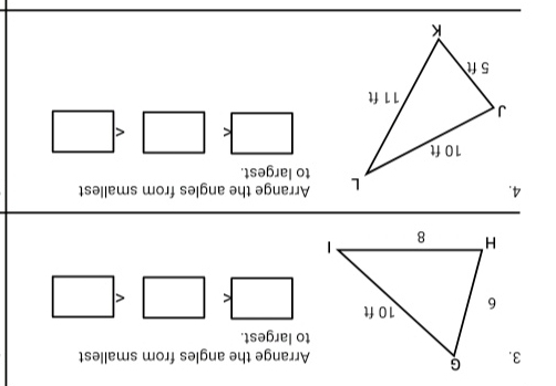 Arrange the angles from smallest 
to largest.
□ □
Arrange the angles from smallest 
to largest.
□ □
_ 