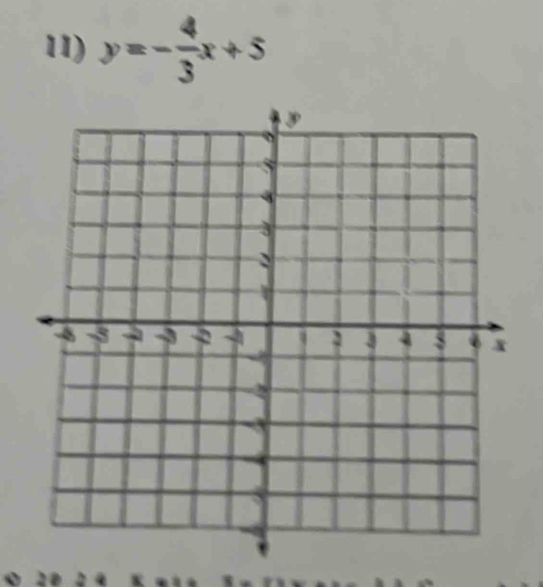 y=- 4/3 x+5