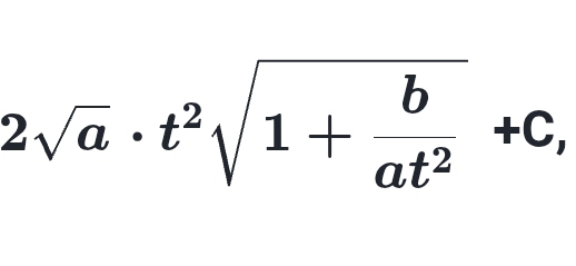 2sqrt(a)· t^2sqrt(1+frac b)at^2+C,