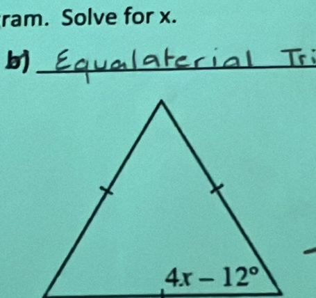 ram. Solve for x.
b)_