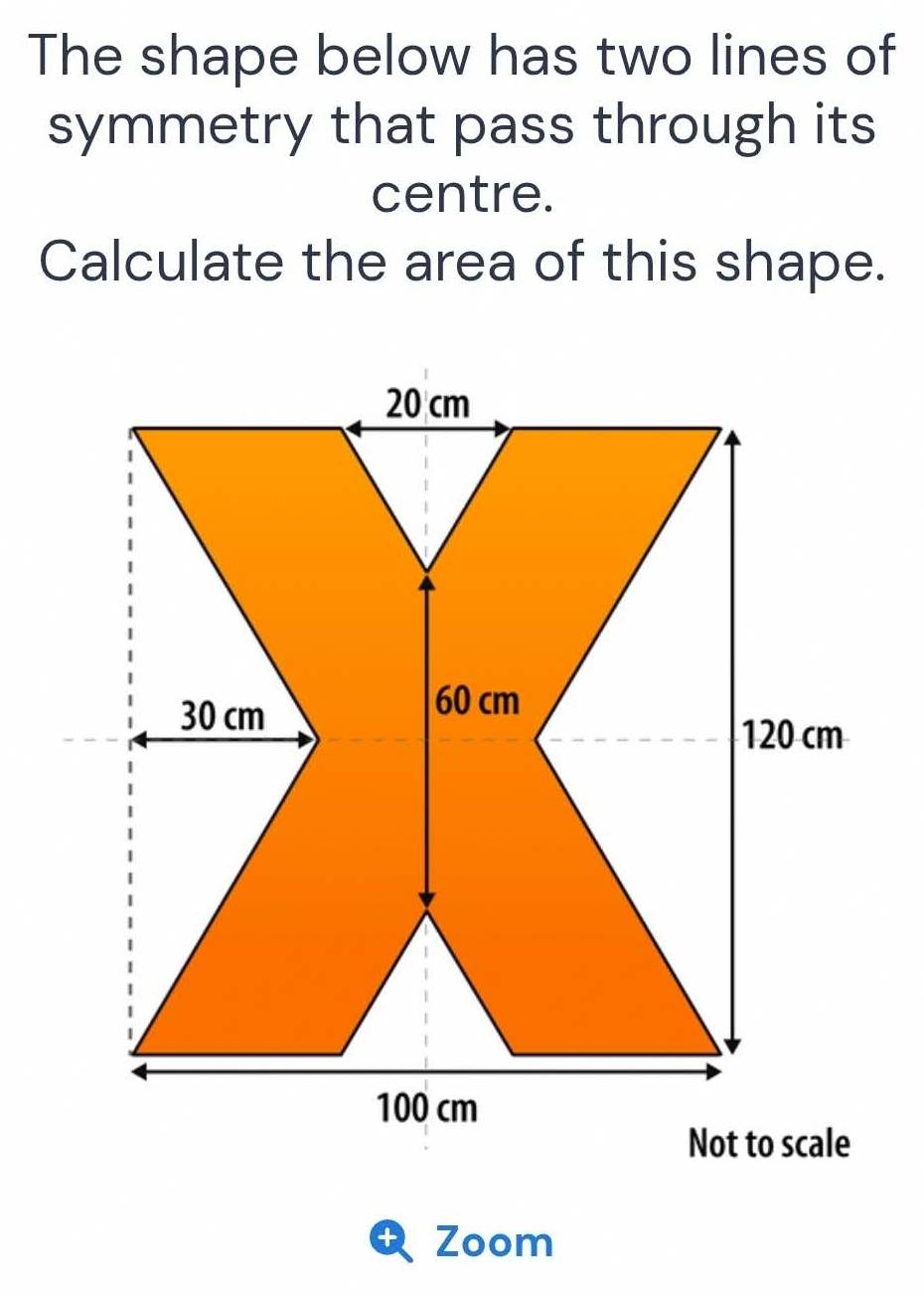 Solved: The shape below has two lines of symmetry that pass through its ...