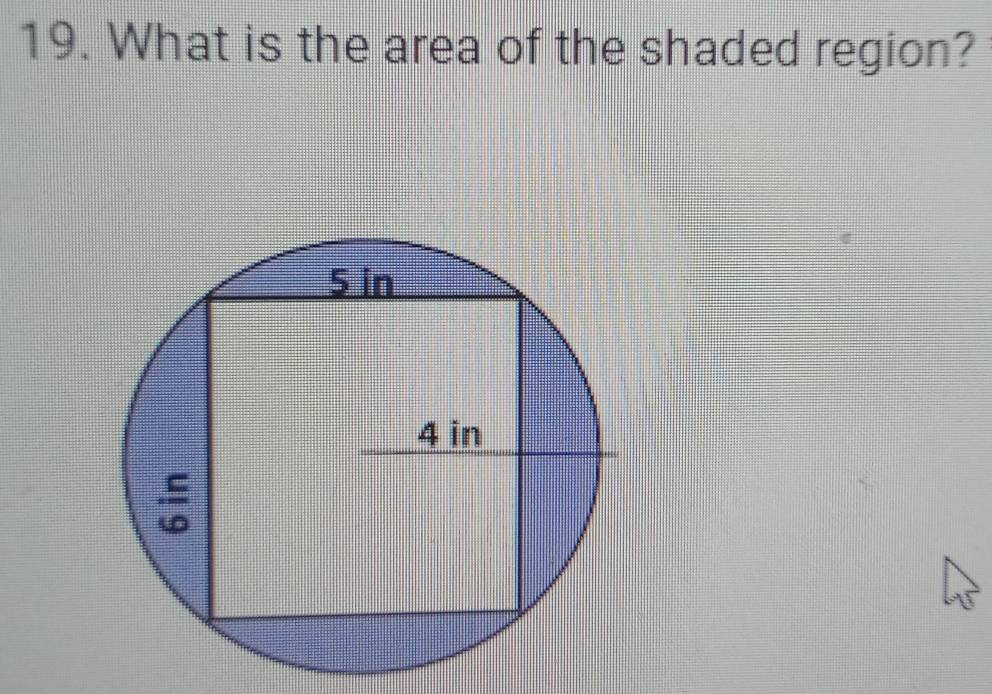 What is the area of the shaded region?