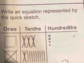 Write an equation represented by 
the quick sketch.