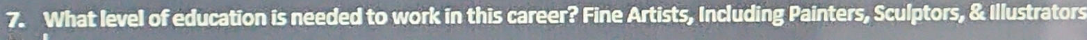 What level of education is needed to work in this career? Fine Artists, Including Painters, Sculptors, & Illustrators
