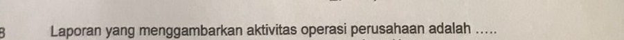 Laporan yang menggambarkan aktivitas operasi perusahaan adalah .....