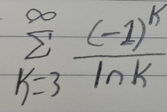 sumlimits _(k=3)^(∈fty)frac (-1)^kln k