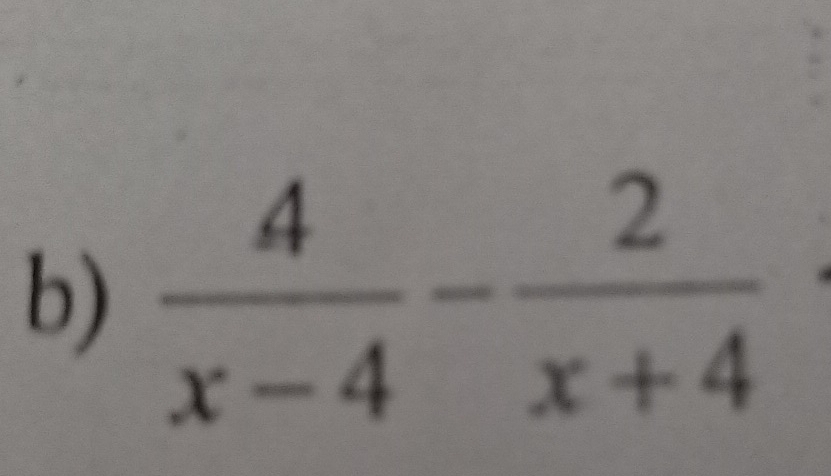  4/x-4 - 2/x+4 