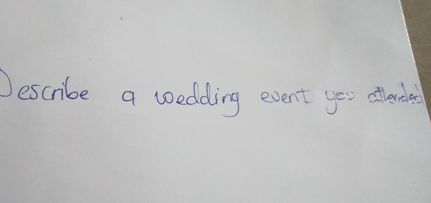 escribe a wedding event yeu atterde