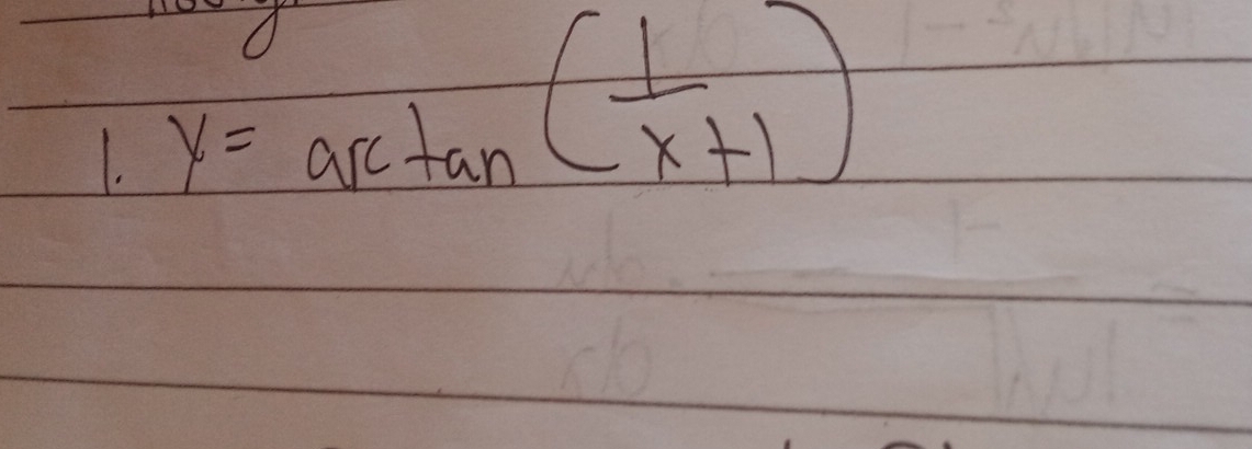 y=arctan ( 1/x+1 )