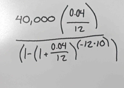 frac 40,000( (0.04)/12 )(1-(1+ (0.04)/12 )^(-1210))