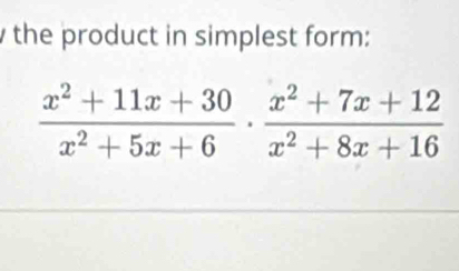 the product in simplest form: