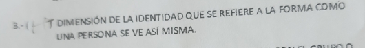 DIMENSIÓN DE LA IDENTIDAD QUE SE REFIERE A LA FORMA COMO 
UNA PERSONA SE VE ASÍ MISMA.