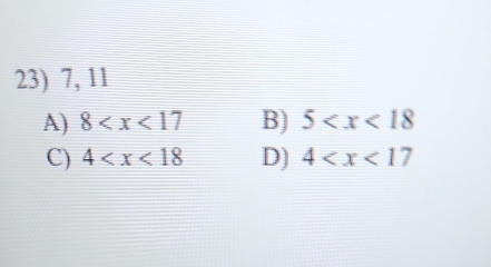 7, 11
A) 8 B) 5
C) 4 D) 4