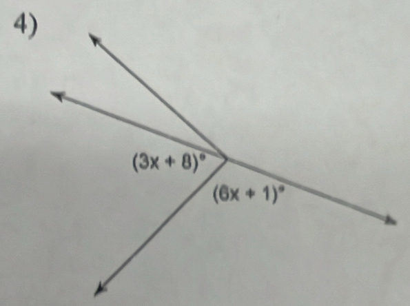 (3x+8)^circ 
(6x+1)^circ 