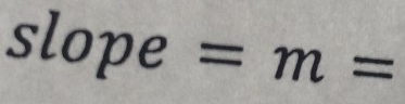 slope =m=