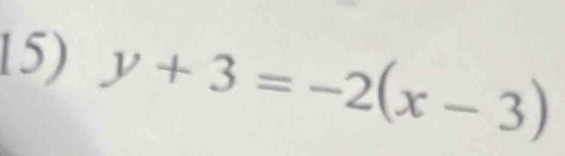 y+3=-2(x-3)