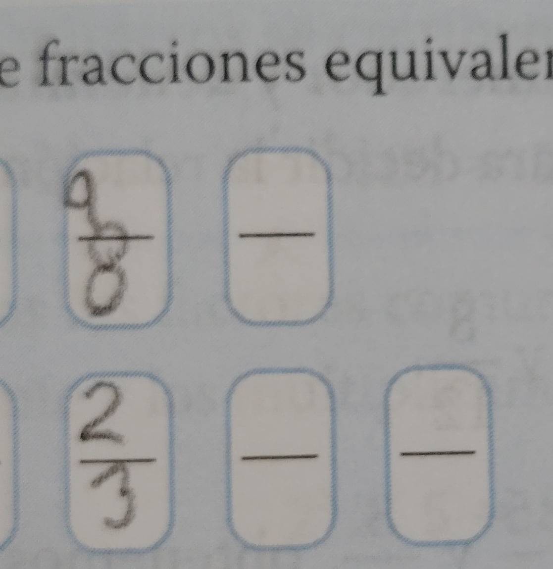 Resuelto:fracciones equivaler