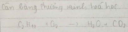 can Ràng Phuiong ming heá hoc
C_2H_12+C_2to H_2O+CO_2