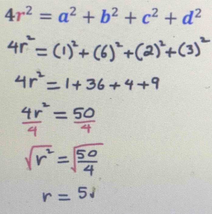 4r^2=a^2+b^2+c^2+d^2