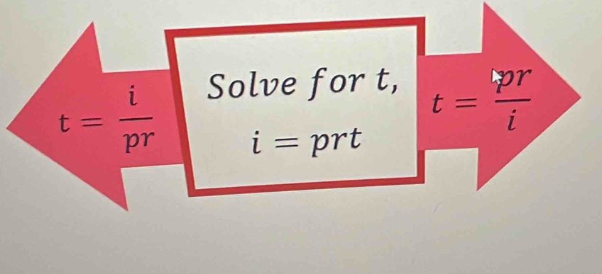 t= i/pr 
Solve for t,
i=