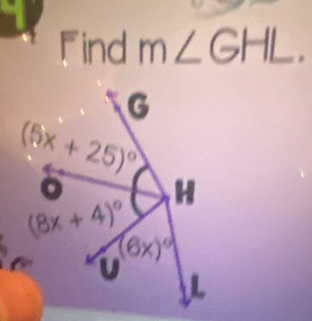 Find m∠ GHL.