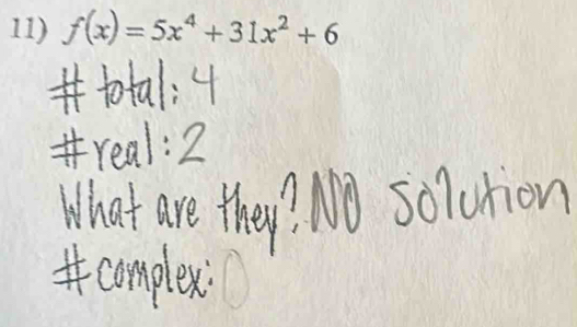 f(x)=5x^4+31x^2+6