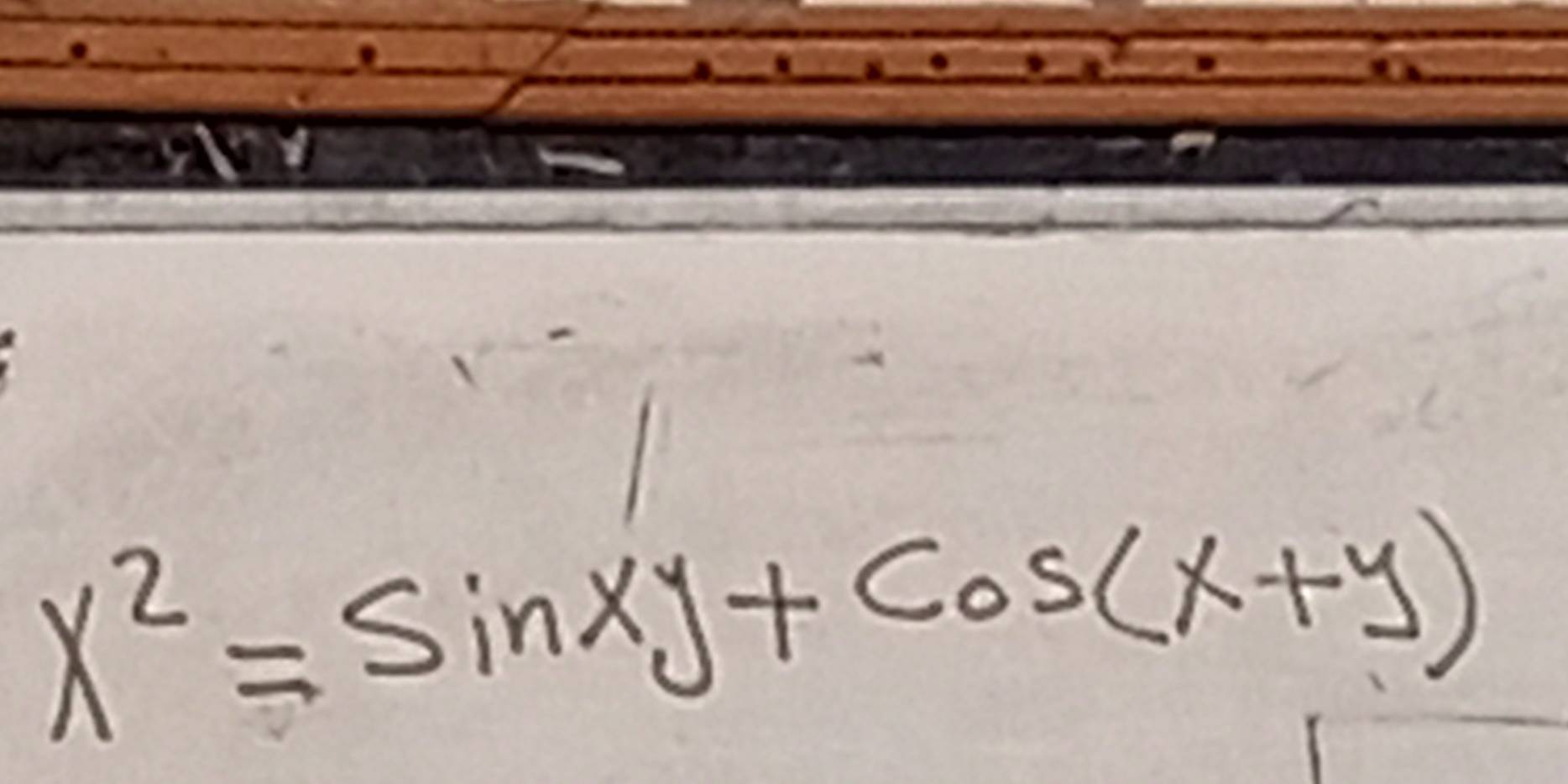 x^2=sin xy+cos (x+y)