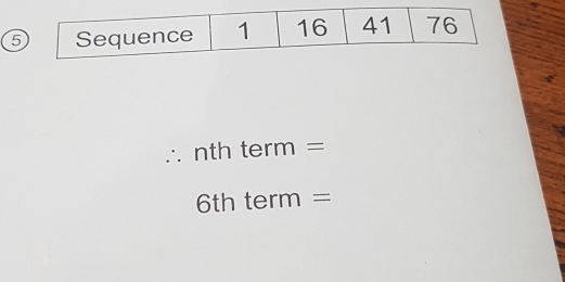 5
∴ nth term =
6th term =