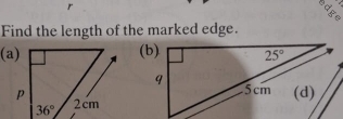 A：
Find the length of the marked edge.