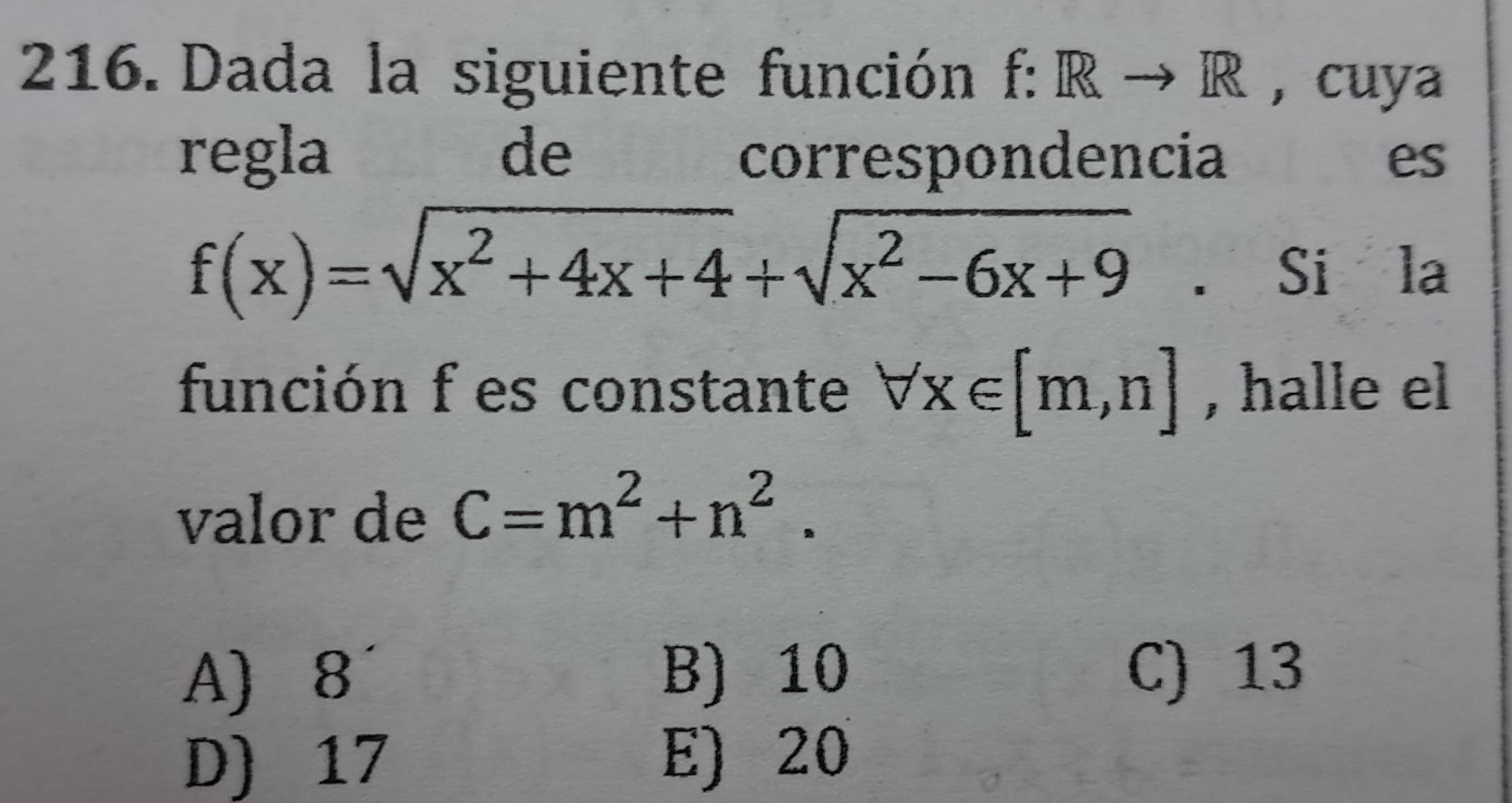 Resuelto:Dada la siguiente función f:Rto R , cuya regla de ...