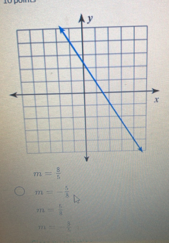 m= 8/5 
m=- 5/8 
m= 5/8 
m=- 8/5 