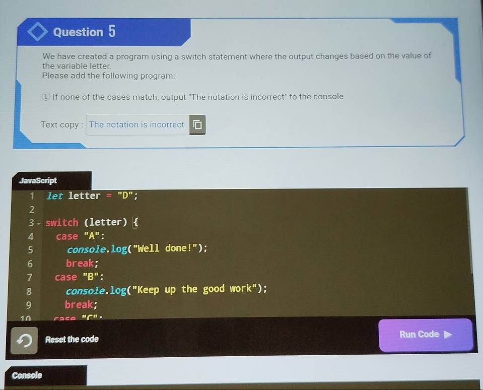 تم الحل:We have created a program using a switch statement where the ...