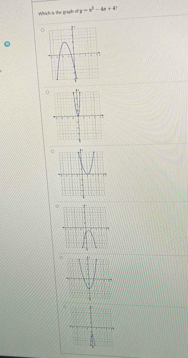 Which is the graph of y=x^2-4x+4
。
o
。