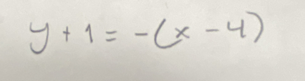 y+1=-(x-4)