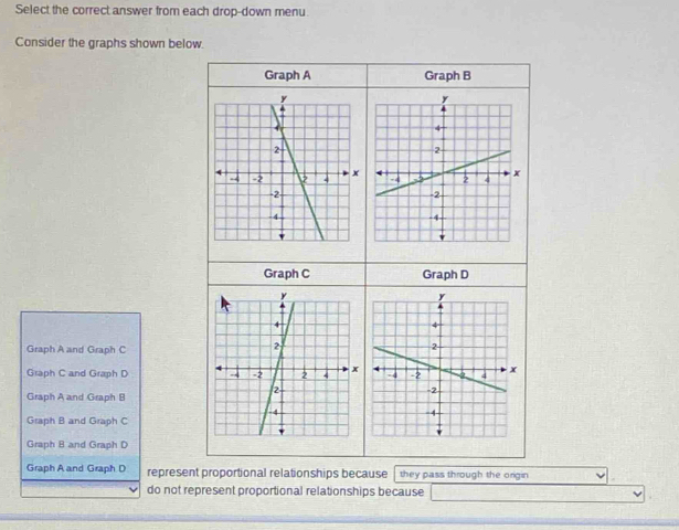 Solved: Select the correct answer from each drop-down menu Consider the ...