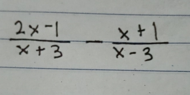  (2x-1)/x+3 - (x+1)/x-3 