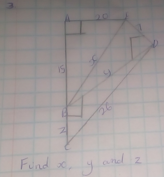 Find x, y and z