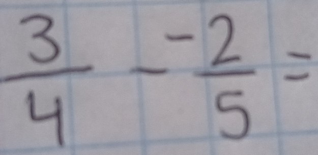  3/4 - (-2)/5 =