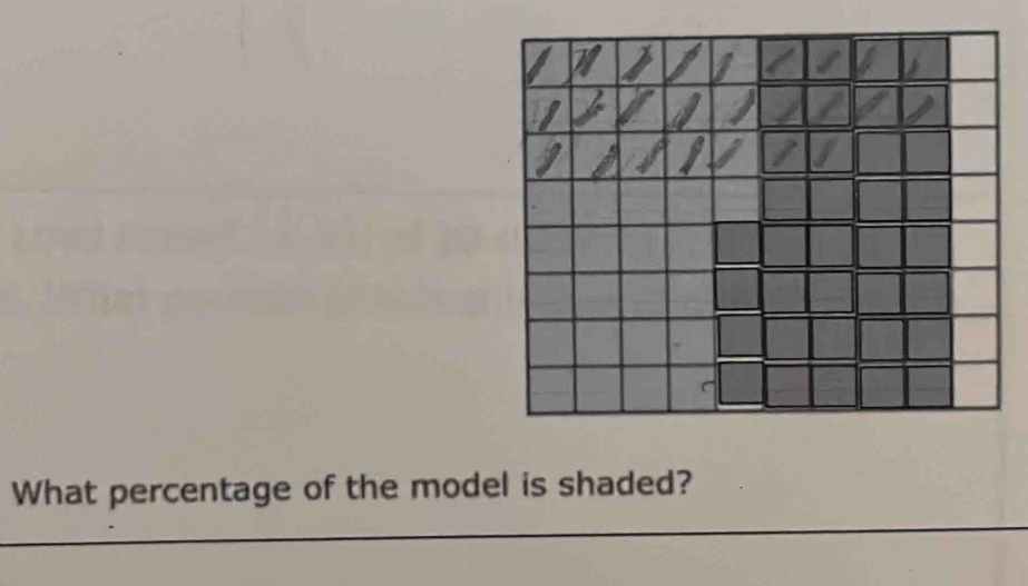 What percentage of the model is shaded? 
_ 
_