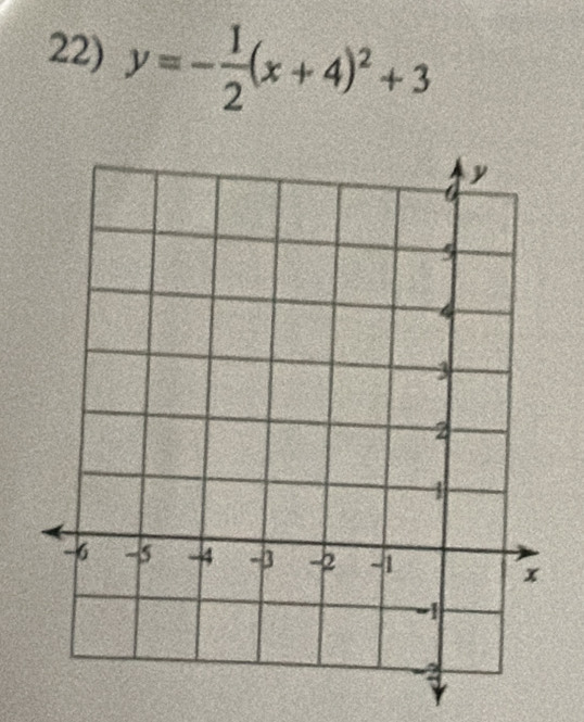 y=- 1/2 (x+4)^2+3