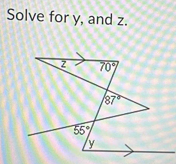 Solve for y, and z.