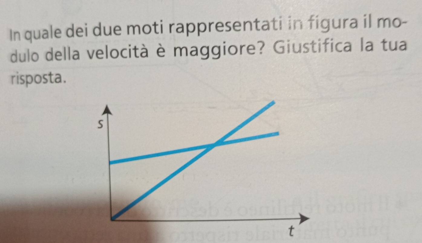 In quale dei due moti rappresentati in figura il mo- 
dulo della velocità è maggiore? Giustifica la tua 
risposta.