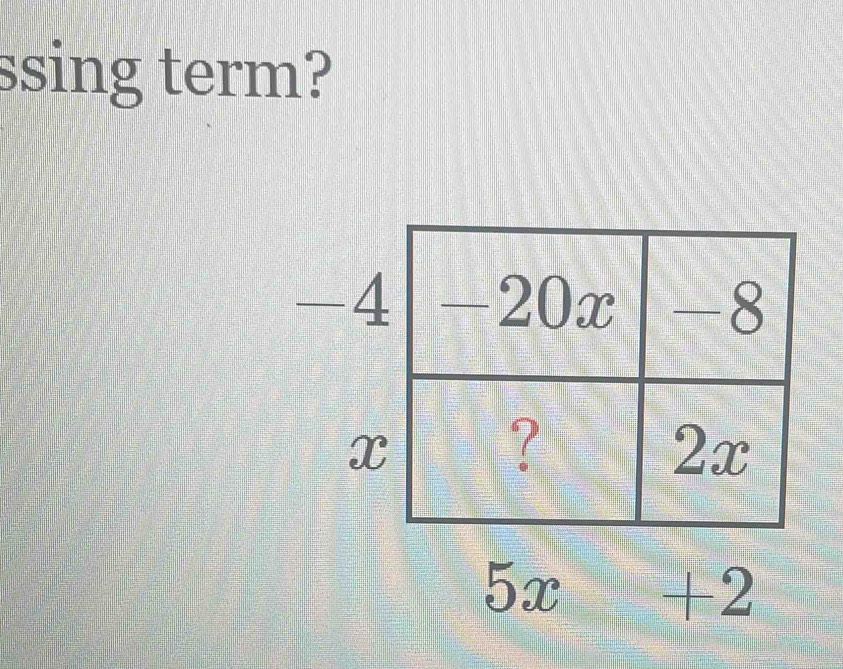 ssing term?
5x+2