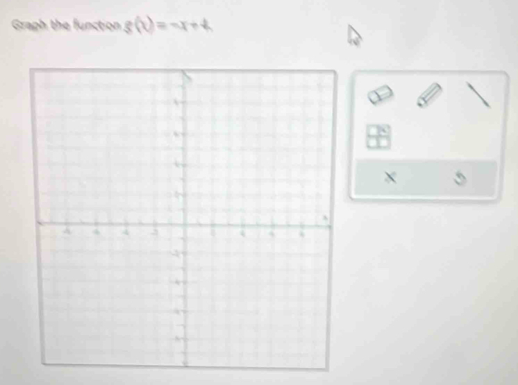 Graph the function g(x)=-x+4
×